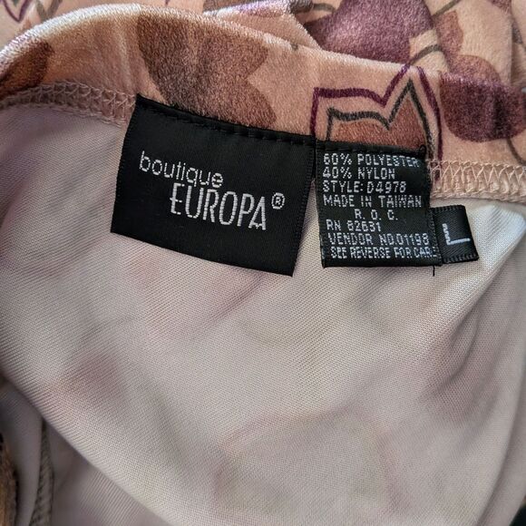 Vintage 90s Boutique Europa Autumn Velvet Skirt Leaf Print Midi Fairy Size Large - Picture 8 of 11